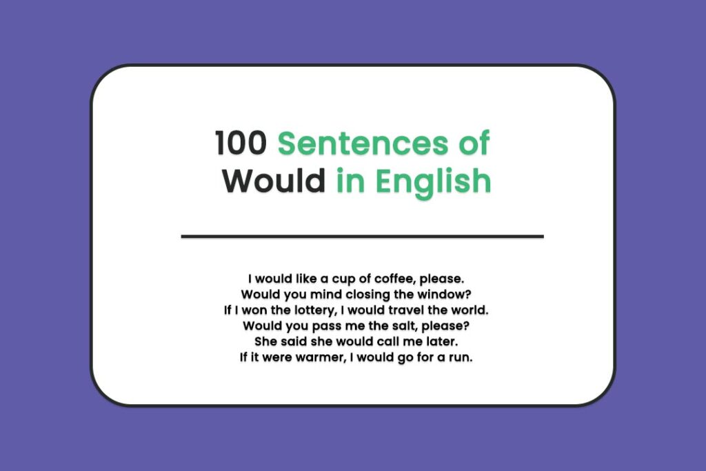 100 sentences of would