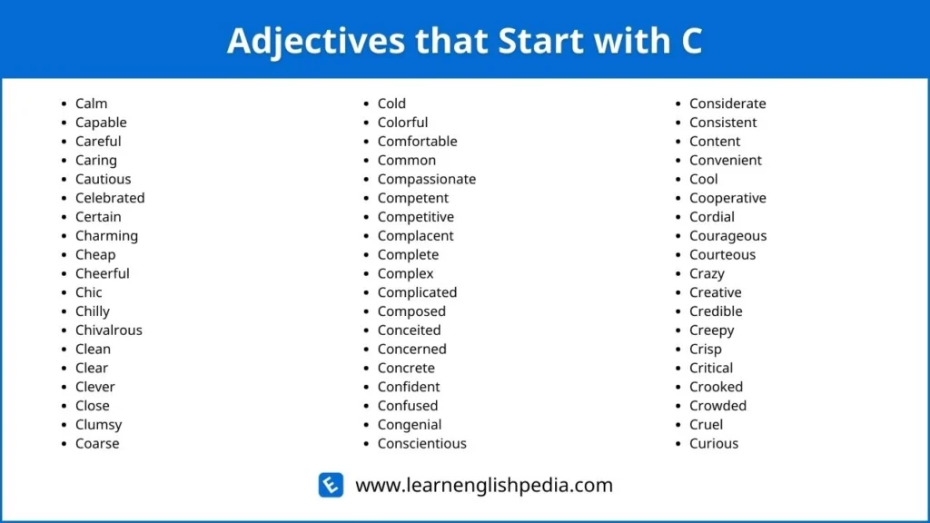 adjectives that start with c