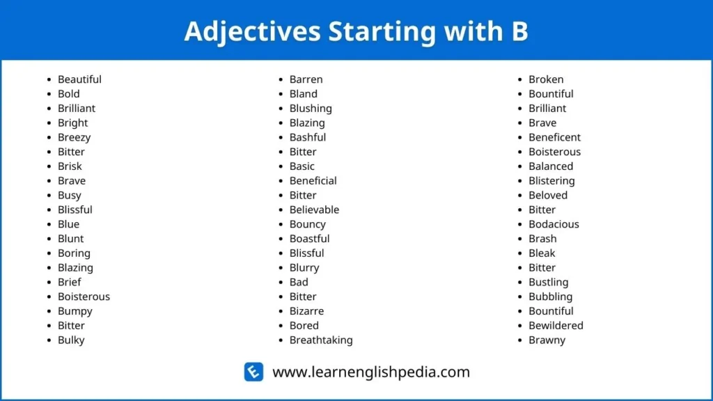 adjectives that start with b