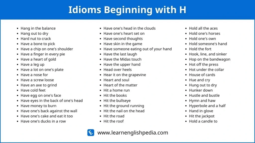 idioms starting with h