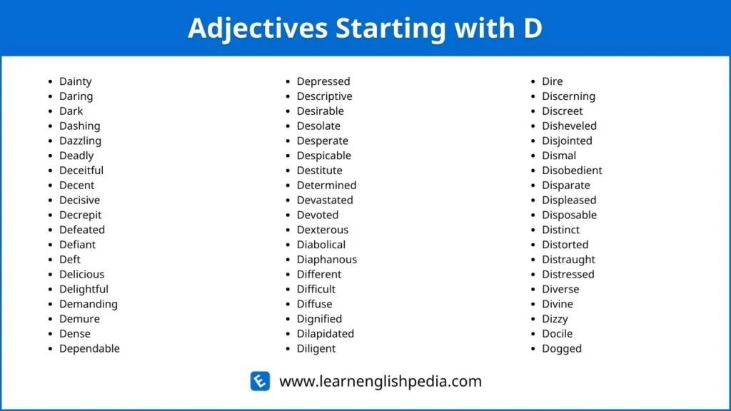 Useful Adjectives that Start with D | Definition & Example