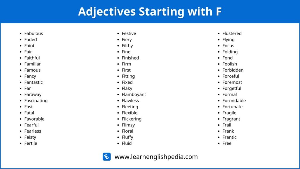 adjectives that start with f