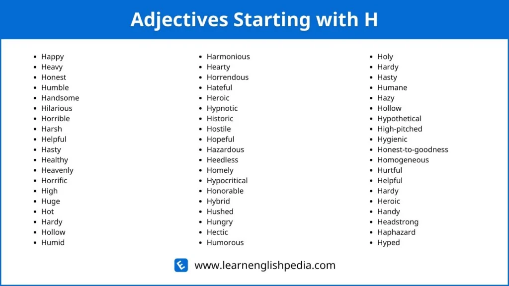 adjectives that start with h