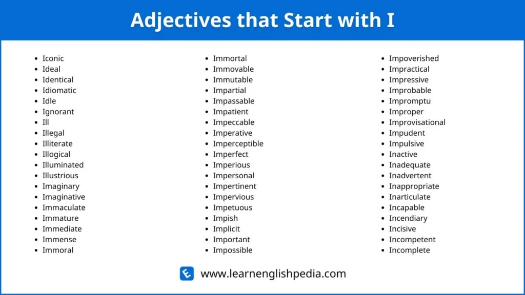 adjectives that start with i