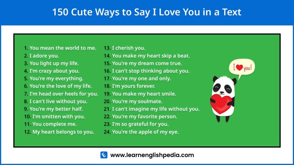 cute ways to say i love you in a text